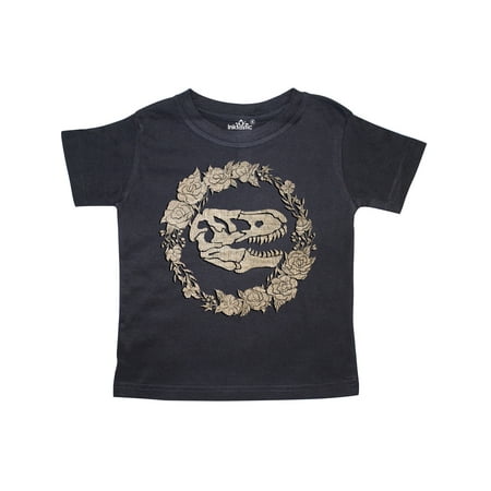 

Inktastic Tyrannosaurus Rex Skull with Flowers Gift Toddler Boy or Toddler Girl T-Shirt