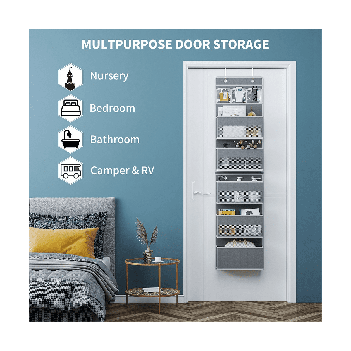 Over Door Organizer, Shelf Behind Door Organizer, Flexible