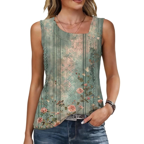 Purcolt Tank Tops for Women Summer Breathable Eyelet Square Neck Sleeveless Shirts Dress Casual Loose Fit Tunics Tees Tops