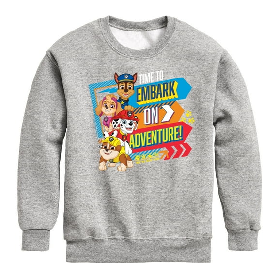 Paw Patrol - Time To Embark On Adventure - Toddler & Youth Crewneck Fleece Sweatshirt