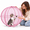 Pink, variant on Rolling Cat Playpen, 360° Mesh Outdoor Cat Enclosure, Foldable, 27.6 in