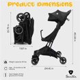 thumbnail image 2 of ShaHa Foldable Baby Stroller, Lightweight Toddler Travel Stroller for Airplane Has Swivel Front Wheels, 1-Step Brake, Sun Canopy and Reclining Backrest, Compact Umbrella Stroller Holds up to 40 lbs, 2 of 5