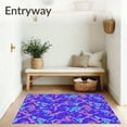 thumbnail image 3 of ODIKA 2'x3' Machine Washable Non-Slip Area Rug, Elegant Blossoms Latch Hook with Vibrant Floral Motifs High Traffic Rug with Pad, Purple, 623959, 3 of 8