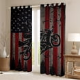 thumbnail image 2 of Dirt Bike 30%-50% Blackout Curtains 84x90 Extreme Sports Curtains,Retro American Flag Curtains & Drapes Grey And Red Stripe Bedroom Curtains Motocross Window Drapes Room Decor, 2 of 6