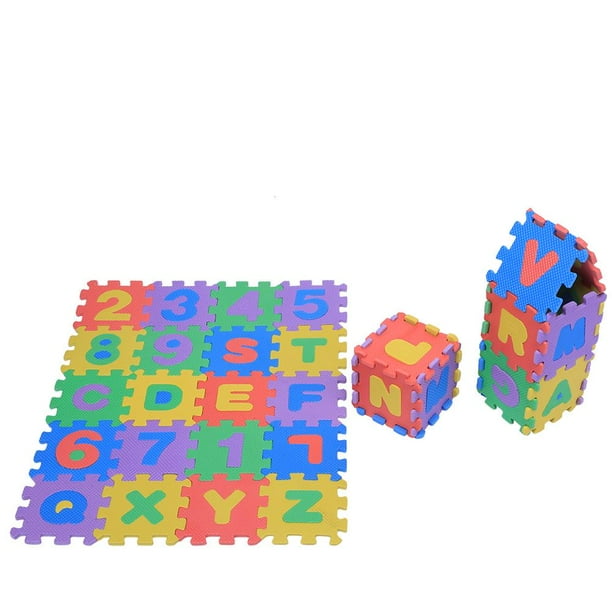 EVA Foam Play Mat, Puzzle de ejercicio para ni?os, 36 piezas de números y letras EVA Foam, seguro y no tóxico, colorido Kids Play Mat, perfecto para equipos de gimnasio, fitness yoga 12 x 12cm Ecomeon no