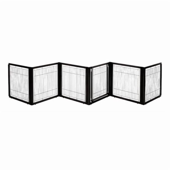 Richell USA  Convertible Elite Pet Gate 6-Panel - Black - 135.8 x 29.1 x 31.5 in