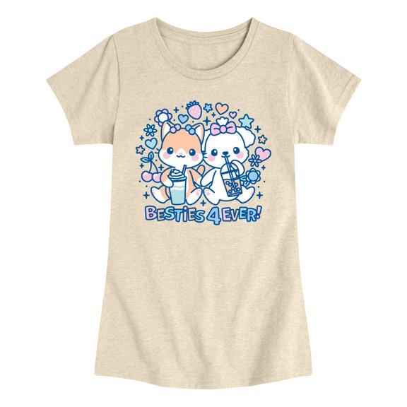 Instant Message - Besties 4 Ever - Youth Girls Fitted Short Sleeve T-Shirt