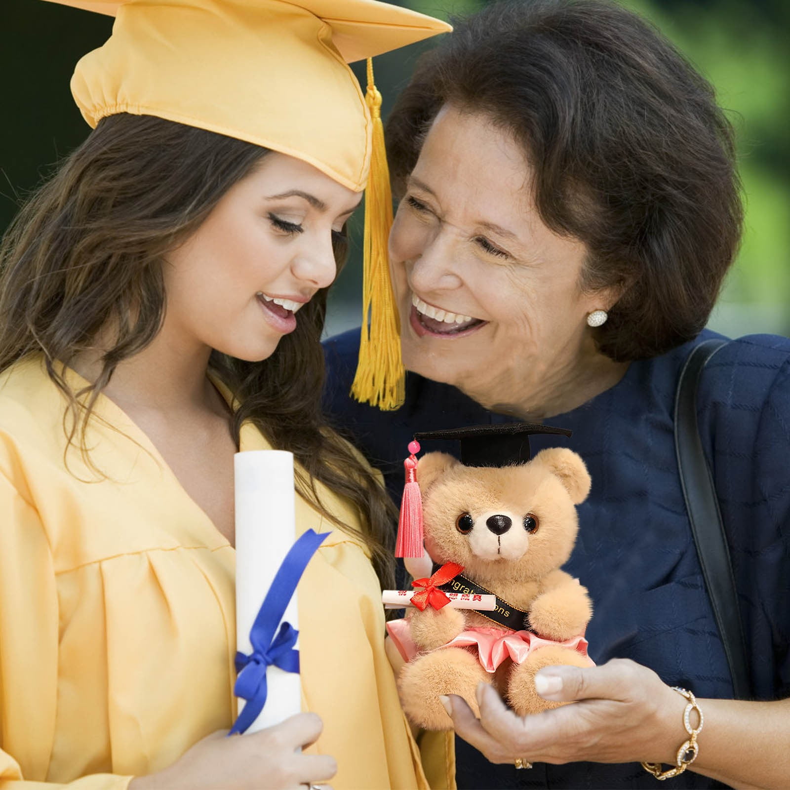 Graduation Gifts Teddy Bear Class of 2025 - Stuffed Animal Graduation Doll with Diploma and Sash for Graduation Gift for Girls Boys - 7 Inch Soft Congrats Grad Bear Toy with Cap