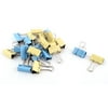 Office School Student Metal Paper File Binder Clips Holder Blue Yellow 24pcs