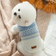 thumbnail image 3 of Warm Dog Sweater, Soft Pet Knitwear, Knitted Pullover, Winter Pet Clothes for Small Medium Dogs Cats,Blue M, 3 of 12