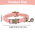 thumbnail image 3 of Vintage Style Leather Breakaway Cat Collar - Cute Cat Collar Adjustable, Durable, Retro Bell - Suitable for All Types of Cats and Small Dogs(Red）, 3 of 9