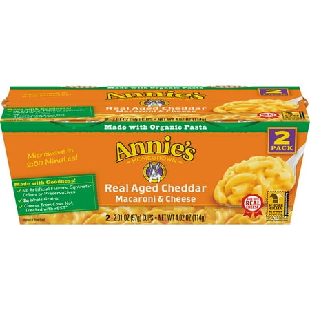 Annie's Real Aged Cheddar Microwave Mac & Cheese with Organic Pasta (Pack of 5)