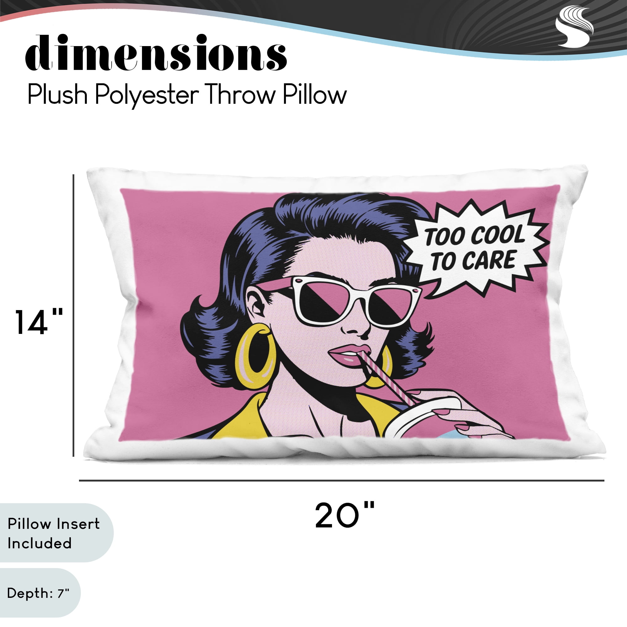 Stupell Industries Too Cool To Care Iconic Decorative Printed Throw Pillow, design by Andreas Magnusson