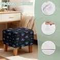 thumbnail image 7 of SCRAWLGOD Paws Print Blue Black Footstool Cover, Anti Scratch Ottoman Protector Dustproof Comfortable Rectangular Furniture Protection for Footrest Sofa, 7 of 7