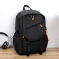 thumbnail image 4 of Mochila informal ligera unisex con cremallera y puerto de carga (negro), 4 of 6