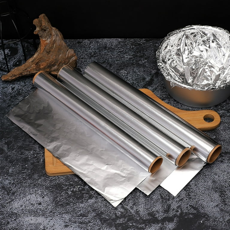 Tukinala 4 Rolls Aluminum Foil Paper Non Stick Tin Foil Large Aluminum Foil  Sheet Tin Foil for Leftovers, Grilling, Baking, and Cooking 