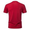 thumbnail image 4 of oqasdz T Shirts for Man Knit Button Closure Short Sleeve Henley Shirt Top Patchwork Color Fashion Versatile Work Business Casual Summer Tshirts, 4 of 7