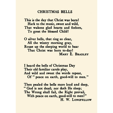 Merry Christmas to you my Friend 1907 Christmas bells et al Canvas Art - H Longfellow (18 x