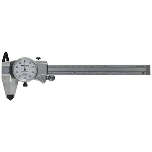 mitutoyo 505-742 dial caliper, d6"tx, 0.1" per rev, 0-6" range, 0.001" accuracy