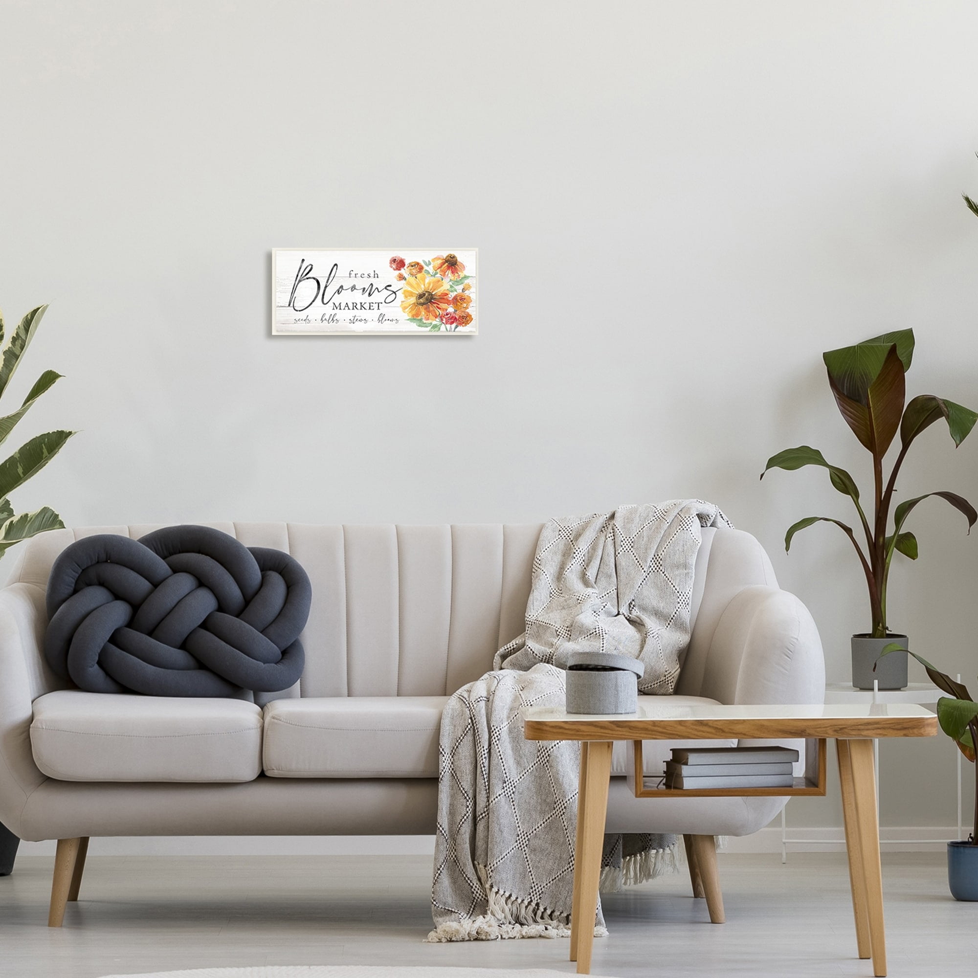 Stupell Industries Fresh Blooms Market Seeds Bulbs Stems Flower Illustration,17 x 7, Design by Courtney Morgenstern