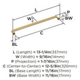 thumbnail image 5 of Amerock Cowrie 12-5/8 inch (320mm) Center-to-Center Champagne Bronze Cabinet Pull, 5 of 6
