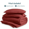 thumbnail image 6 of Bare Home Washed Duvet Cover Set - Ultra-Soft - Premium 1800 Collection - 3 Piece - Oversized Queen, Rosewood, 6 of 8