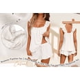 thumbnail image 3 of Womens Pajamas Set 2 Piece Ruffle Pj Soft Tank Top and Shorts Sleepwear Set Bridal Pajama for Women, 3 of 6