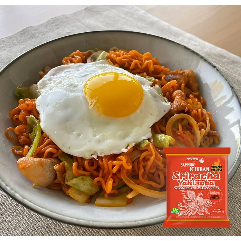 SAPPORO ICHIBAN] Sriracha Yakisoba, Spicy Chow Mein, No. 1 Tasting