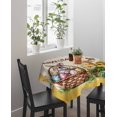 thumbnail image 4 of Happy Easter Suqare Tablecloth - 54 x 54 Inch, Rabbit Eggs Spring Mushrooms Flowers Yellow Waterproof & StainResistant Tablecloth, Washable Oil-proof Table Cover for Dining/Party/Wedding/Buffet, 4 of 9