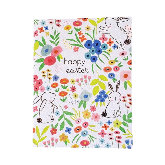 happy easter / Bunny Meadow Easter Card With White Envelope - 5 1/2in. x 4 1/4in. (2126339)