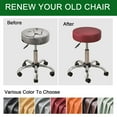 thumbnail image 4 of 2Pcs Bar Stool Cover Waterproof Round Seat Cushion Cover Stretch Barstool Slipcovers PU Leather Bar Chair Covers with Non Slip Bottom for Bar, Kitchen, Dining Room, 4 of 4