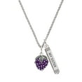 thumbnail image 1 of Delight Jewelry Silvertone Purple Grapes Silvertone Always My Sister Bar Charm Necklace, 23", 1 of 4