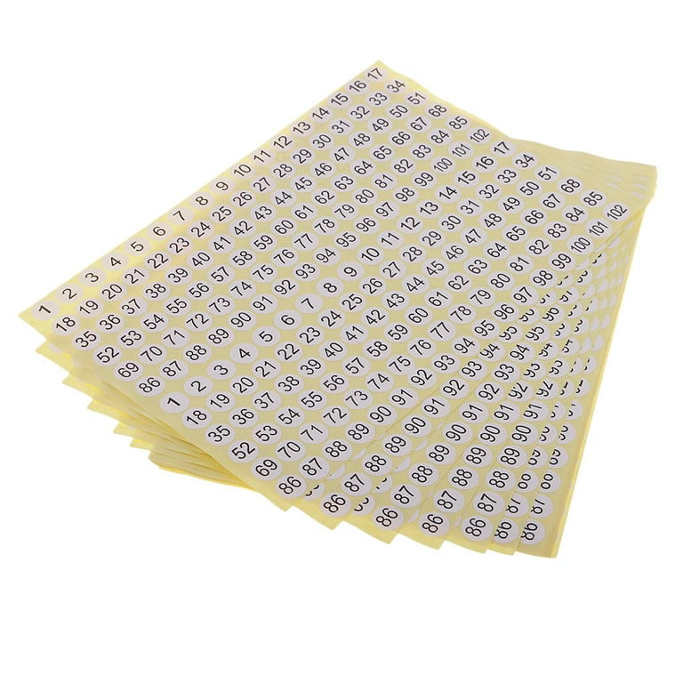 1-102 Round Number Stickers Labels 30 Sets 3060 Self Adhesive Labels Small  Number Stickers Number Signs 
