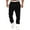 01 Black, variant on Fewfanhot Men's Pants Drawstring Waist Fleece Lined Joggers with Pockets Soft Athletic Workout Track Pants