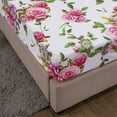thumbnail image 3 of DaDa Bedding Romantic Roses Lovely Spring Pink Floral Fitted Bed Sheet w/ Pillow Cases (JHW879-Fitted), 3 of 6