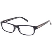Angle View: Foster Grant Men's Plastic Reading Glasses, Brandon Black