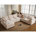 thumbnail image 2 of QNACPY 7 Seater Modular Sofa Couch,Comfy Oversized Corner Modern U Shaped Sectional Sofas with Deep Seat & Ottoman, Cloud Couches for Living Room, Office, Spacious Space,Beige, 2 of 8
