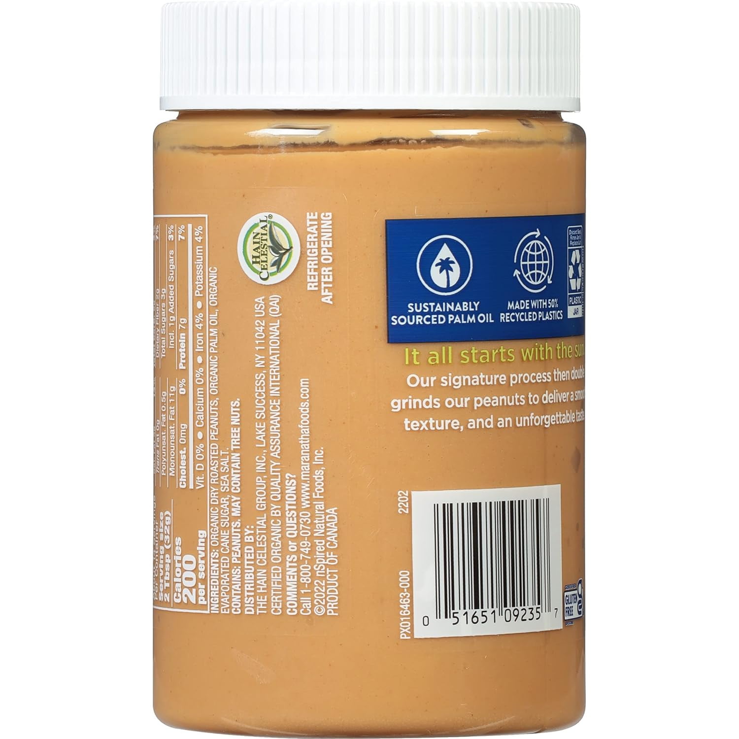 MaraNatha, Organic Peanut Butter, Crunchy, 16 oz Pack of 3