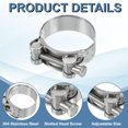thumbnail image 3 of Uxcell T-Bolt Hose Clamp, Intercooler Pipe Tube Clamps, Stainless Steel Radiator Hose Clamp 48-51mm, 3 of 6