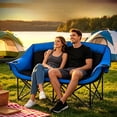 thumbnail image 3 of Double Camping Chair Oversized Padded Camping Chairs for Adults Folding Loveseat with Cup Holders and Side Pockets Heavy Duty Outdoor Lawn Chairs for Camping,Sports, Fishing,Beach, 3 of 9