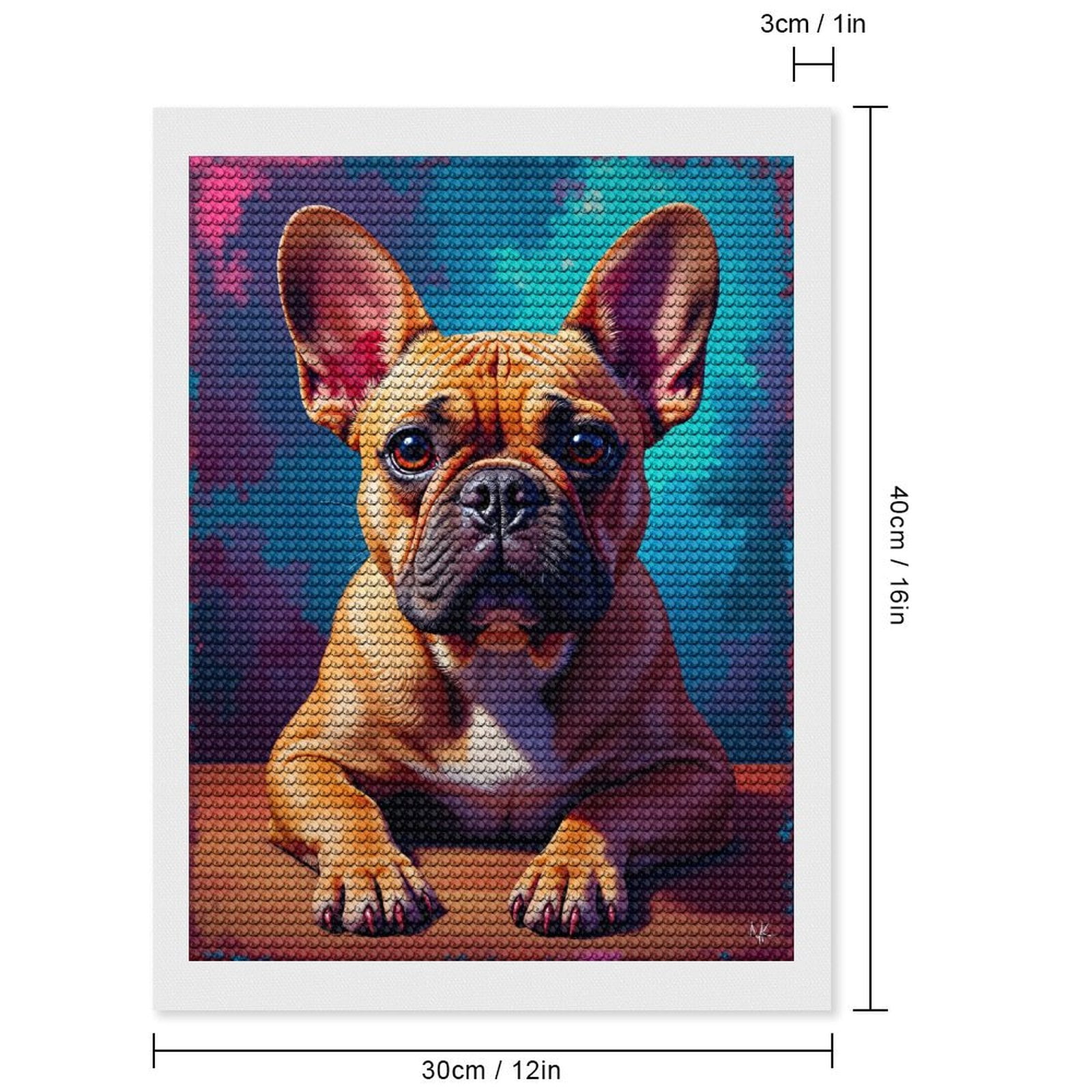 Diamond Art Kit for Adults, Calm Dog Portrait Vibrant Canvas Diamond Painting for Adults Beginners, 5D DIY Diamond Art Painting Kits, Colorful Diamond Painting Craft for Home Decor 12x16