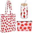 thumbnail image 1 of Set de regalo Bulyou Strawberry con vasos de vidrio de 473 ml con tapas, 1 of 6