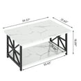 thumbnail image 2 of Furlinkhm Coffee Table with Round Corners, 2 Tier Coffee Table with Storage Shelf, Rectangular Center Table for Living Room Farmhouse Style, Tea Table 39.37 × 21.65 Inches, Easy to Assemble, White, 2 of 9