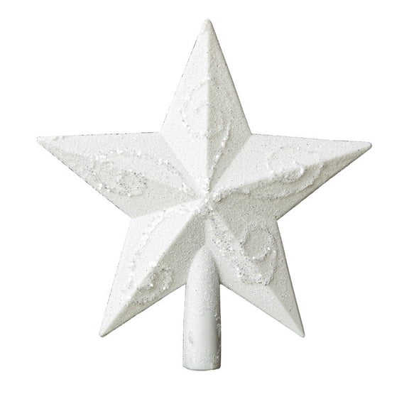 Christmas Star Tree Topper, Gold Dual-Side 3D Star Treetop, Glittered Tree Top with 8 Inch Warm White Lights, UL Certified Lighted Xmas Treetop for Holiday Christmas Tree Decor