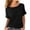 Black, variant on Diufon Summer Casual Tops for Women Solid Color Blouses Round Neck Short Sleeve Tshirts