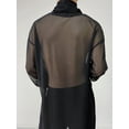 thumbnail image 3 of Men's Turtle Neck Loose Mesh Shirts Clubwear Lightweight Long See-thru Pullover Shirts, 3 of 8