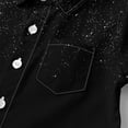 thumbnail image 4 of Maean Boys Short Sleeve Blouse Sequin Button down Collared Tops Summer Dressy Party Shirts with Pockets, 4 of 7