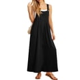 thumbnail image 5 of Women Overalls Summer Dress Boho Wide Leg Overalls Casual Loose Rompers with Pockets 2026 Black XL, 5 of 6