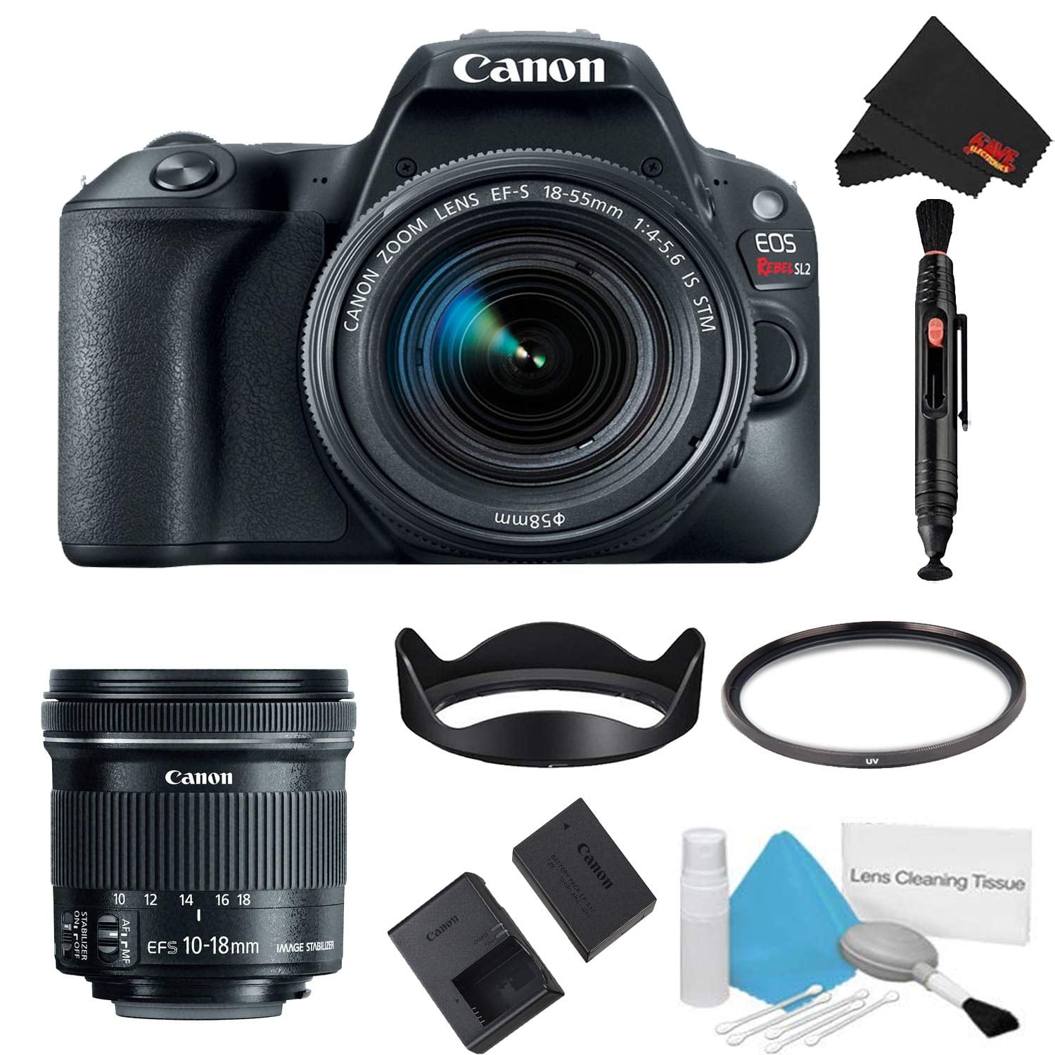 Canon EOS Rebel SL2 DSLR Camera with 1855mm Lens (Black) Basic Kit