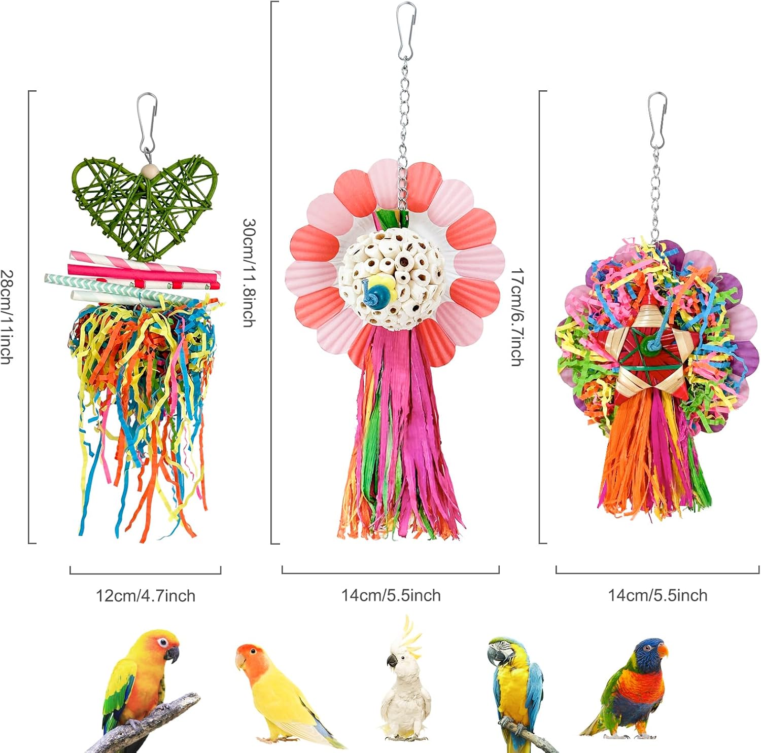 Bird Toys, Natural Corn Cob Chew Toys Foraging Toys for Parrots, Conures, Cockatiel, Lovebird